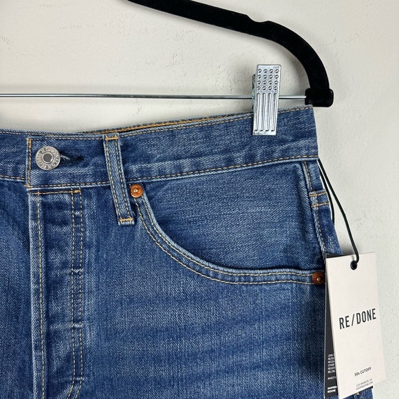 NWT RE/DONE Originals 50's Cutoff Denim Shorts Medium Button fly Rigid Denim 28 - Picture 5 of 10